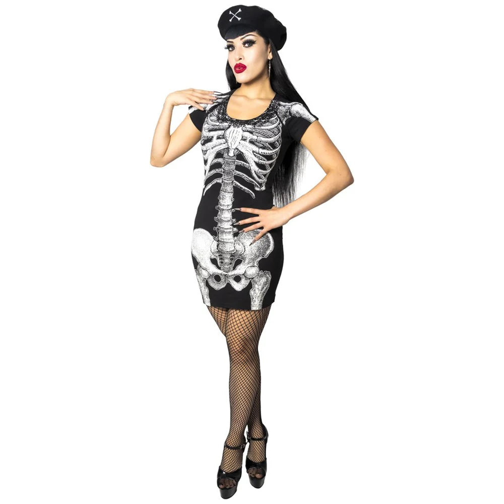 White Skeleton Tunic Dress