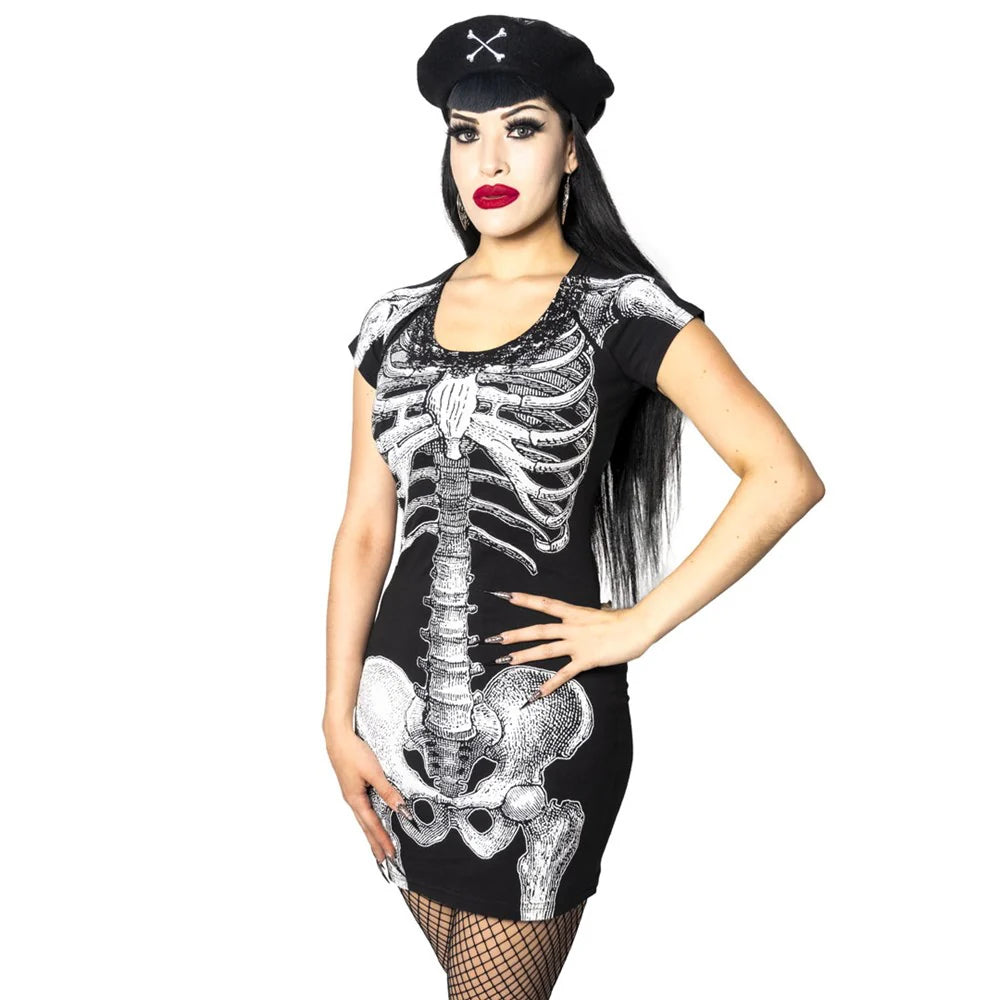 White Skeleton Tunic Dress