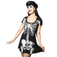 Skeleton White Flare Dress Bones Halloween Spooky Hip Crypt Kreepsville