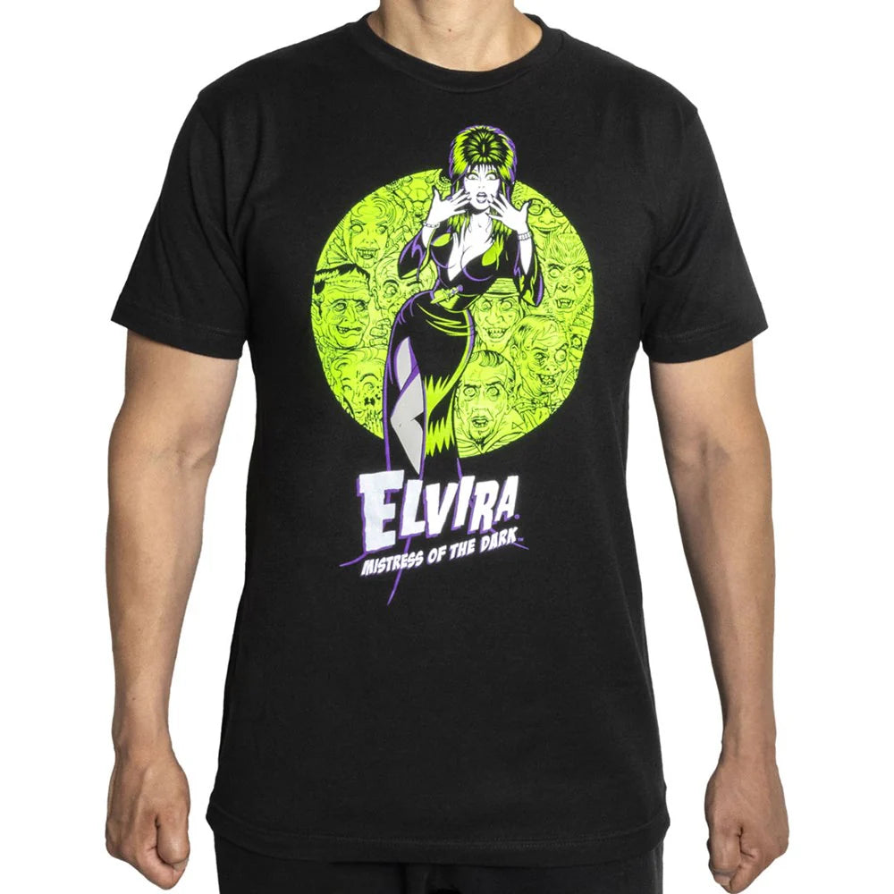 Elvira Onlookers Mens T-Shirt Kreepsville Halloween Hip Crypt Movie Macabre Clothing