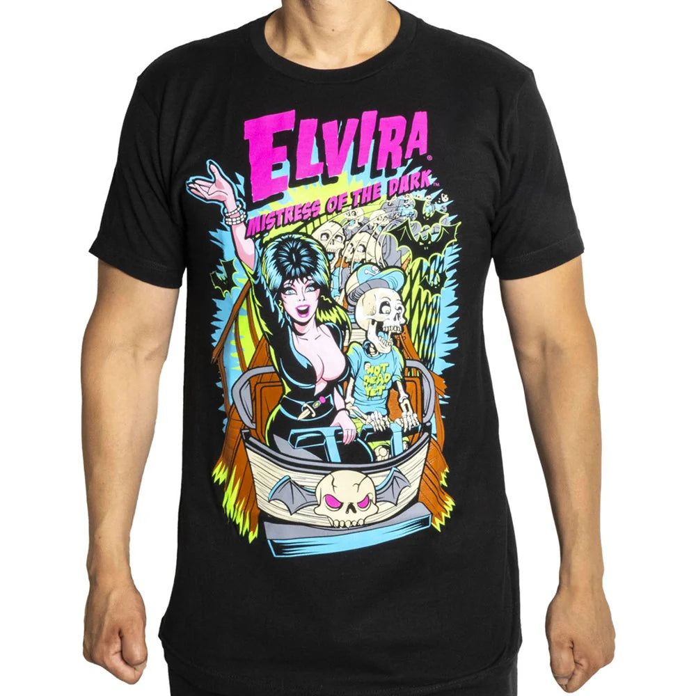 Elvira Ghostcoaster Mens T-Shirt Kreepsville Halloween Hip Crypt Movie Macabre Clothing Horror 