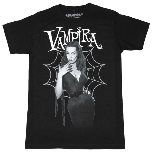 Vampira Cobweb T-shirt Kreepsville Halloween Hip Crypt Horror Movie Clothing Plan 9 from Outer Space 