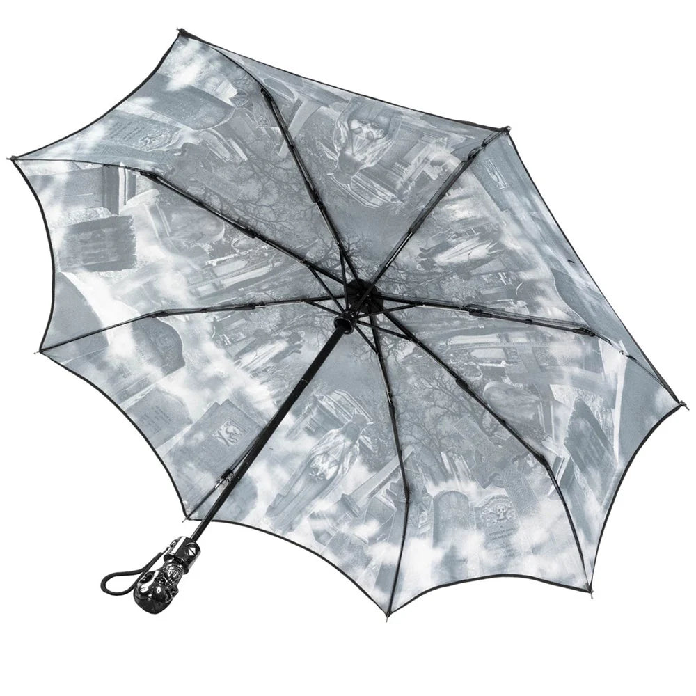 Skull Handle Cemetery Umbrella Kreepsville Halloween Hip Crypt Parasol Accessories Horror