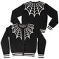 Spiderweb White Cardigan Sweater Hip Crypt Kreepsville Halloween Spooky Season Horror Clothing