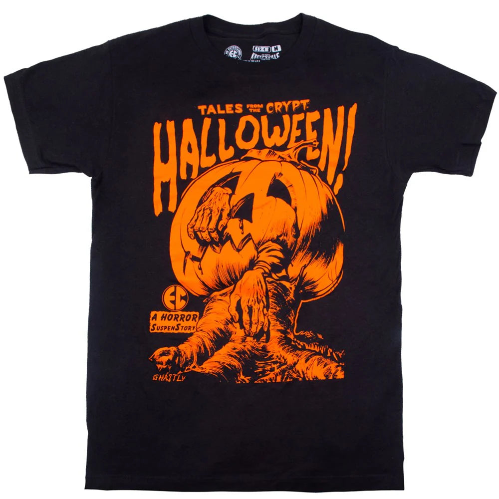 Tales From The Crypt Orange Pumpkin T-shirt Kreepsville Halloween Hip Crypt Horror Clothing  TV Movies