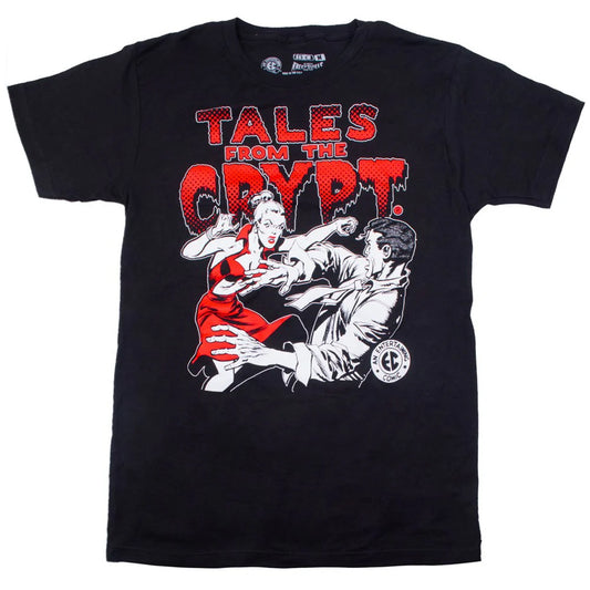 Tales From The Crypt Vampire Girl Men's T-shirt Kreepsville Halloween Hip Crypt Horror Clothing  TV Movies