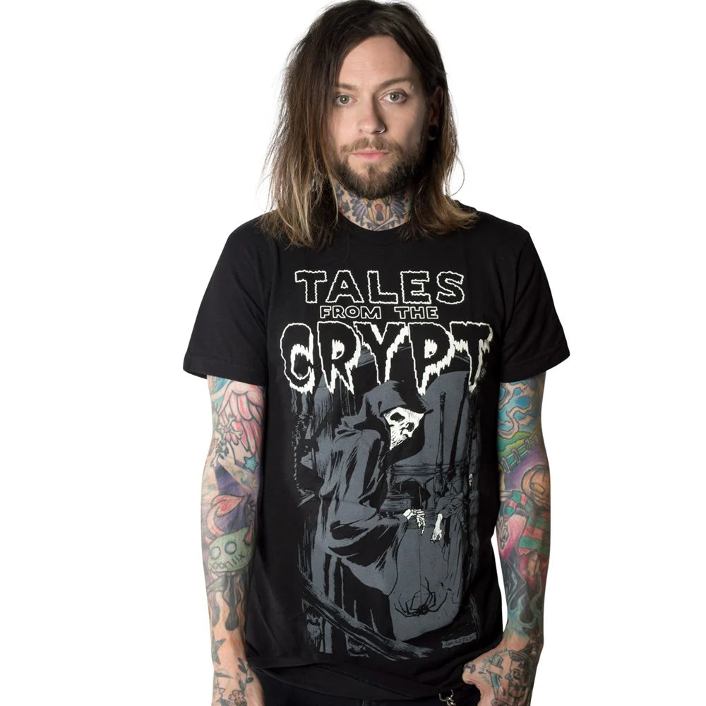 Tales From The Crypt Grim Reaper Men's T-shirt Kreepsville Halloween Hip Crypt Horror Clothing  TV Movies