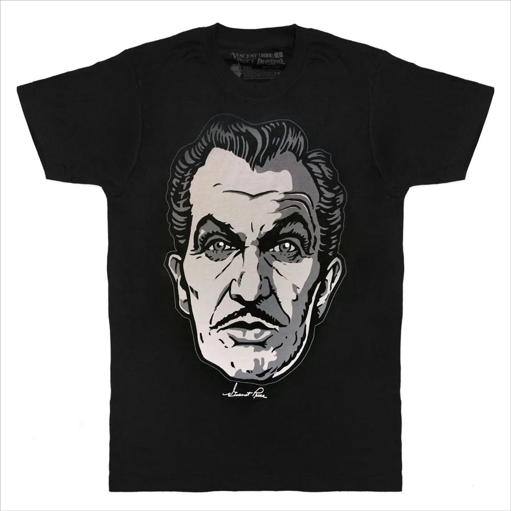 Vincent Price Grey Classic Face Men's T-shirt Kreepsville Halloween Hip Crypt Horror Clothing  TV Movies