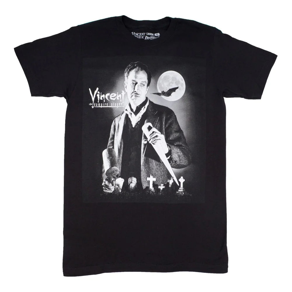 Vincent Price Stake Slayer  Men's T-shirt Kreepsville Halloween Hip Crypt Horror Clothing  TV Movies