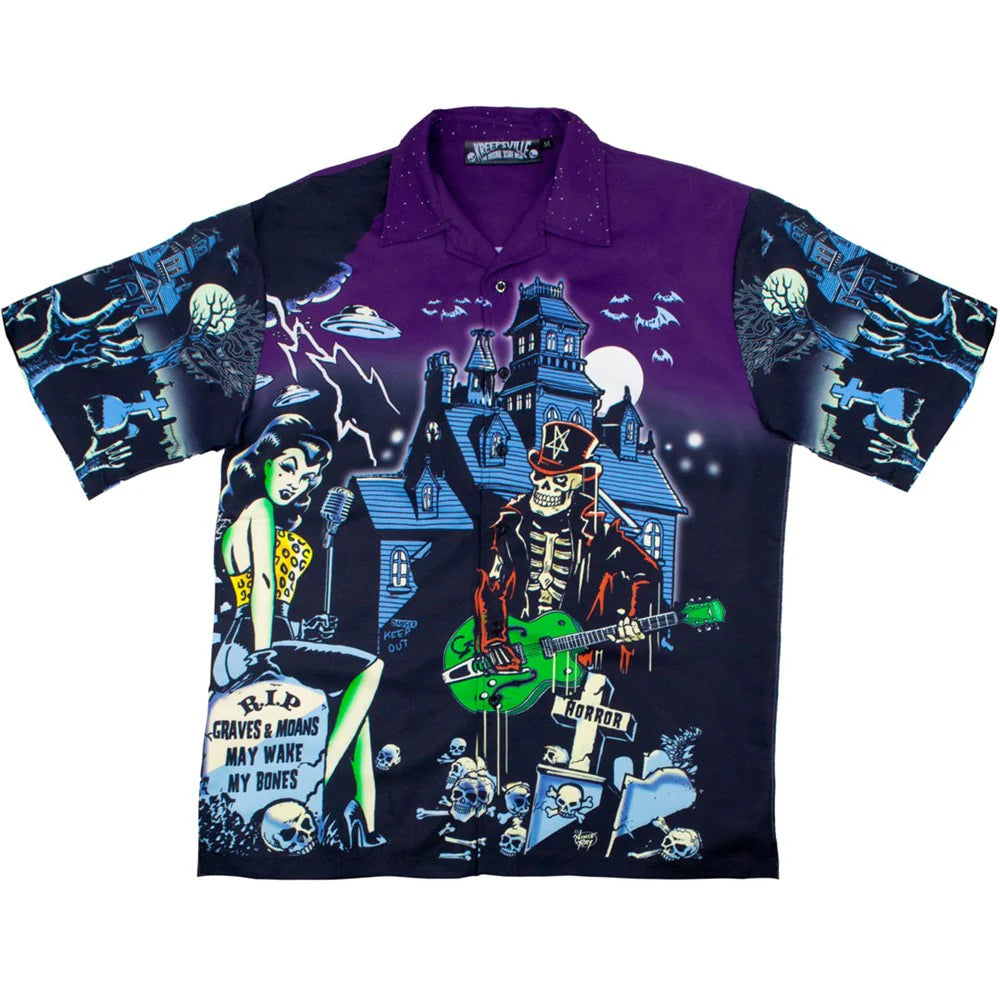 Haunted House Sub Men's Shirt Kreepsville Halloween Hip Crypt Horror Clothing Psychobilly 