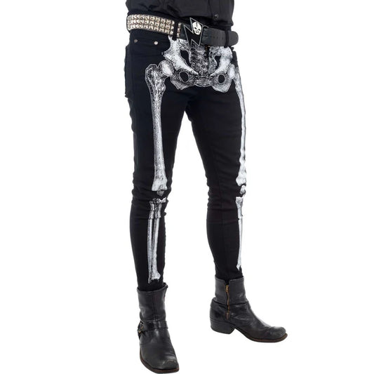 Skeleton Skinny Jeans White Bone