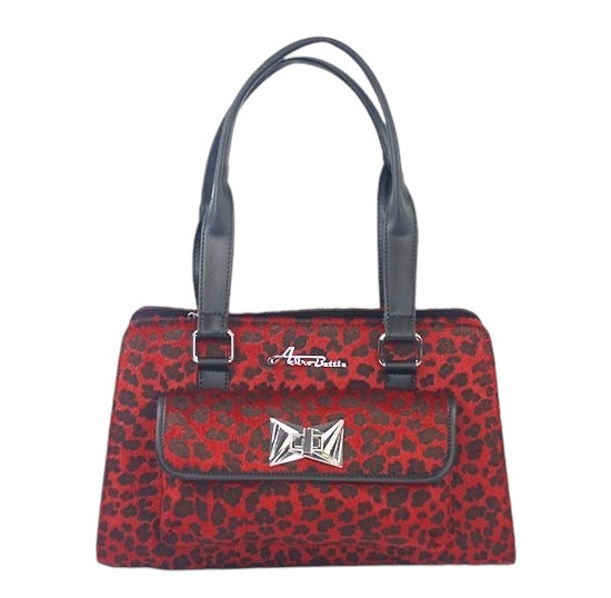 Cosmo Red Leopard Handbag Purse Hip Crypt Star Struck Clothing Retro Vintage Style Rockabilly Pinup 