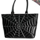 Spiderweb Tote Black White Handbag Purse Bag Foxblood Hip Crypt Halloween Horror 