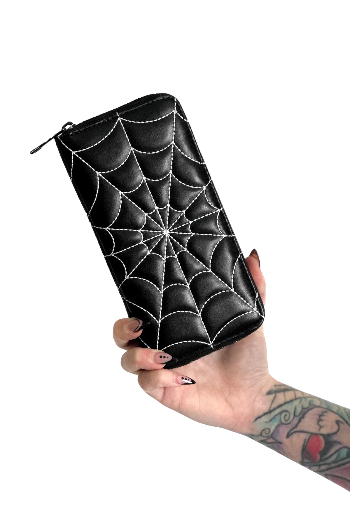 Spiderweb Wallet - Black/White Foxblood Halloween Horror Hip Crypt 