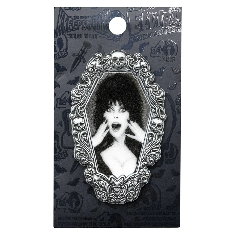 Elvira Hands Gothic Frame Pin Halloween Horror Hip Crypt Kreepsville 