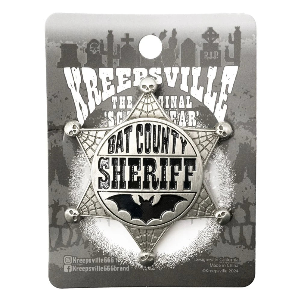 Bat County Sheriff Badge Enamel Pin