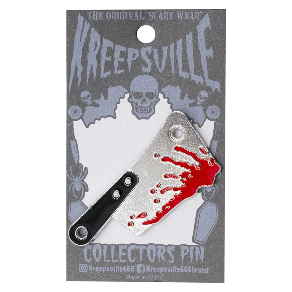 Cleaver Blood Splatter Enamel Pin