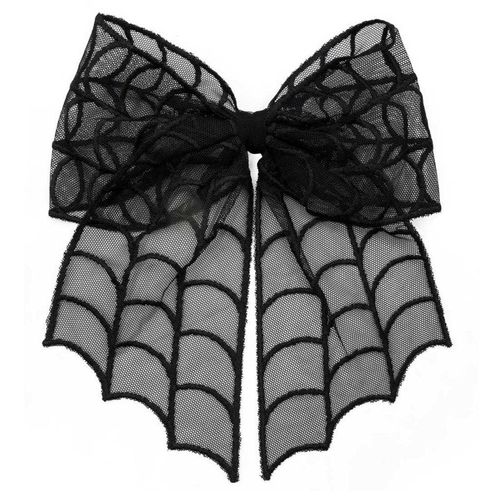 Spiderweb Lace Hair Bow Hair Hip Crypt Kreepsville Halloween Goth Spooky Season Barrettes