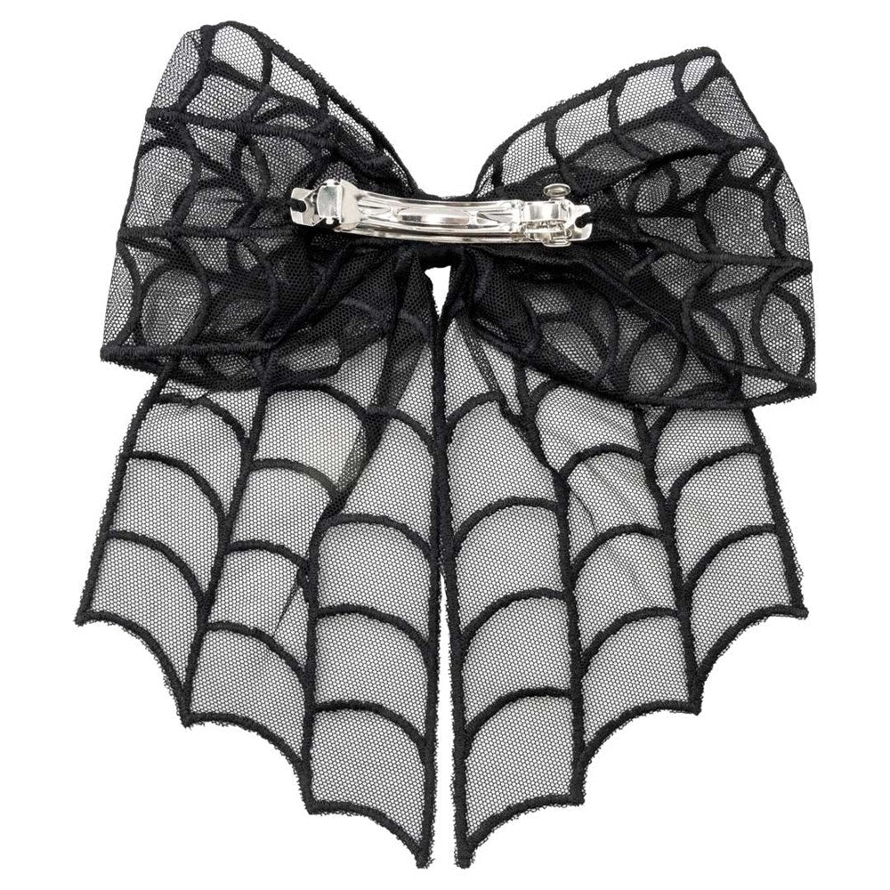 Spiderweb Lace Hair Bow Hair Hip Crypt Kreepsville Halloween Goth Spooky Season Barrettes