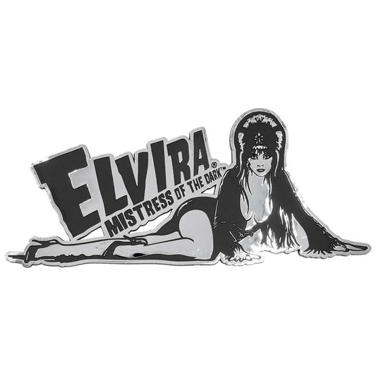 Elvira Laid Down Mega Chrome Stick On Emblem