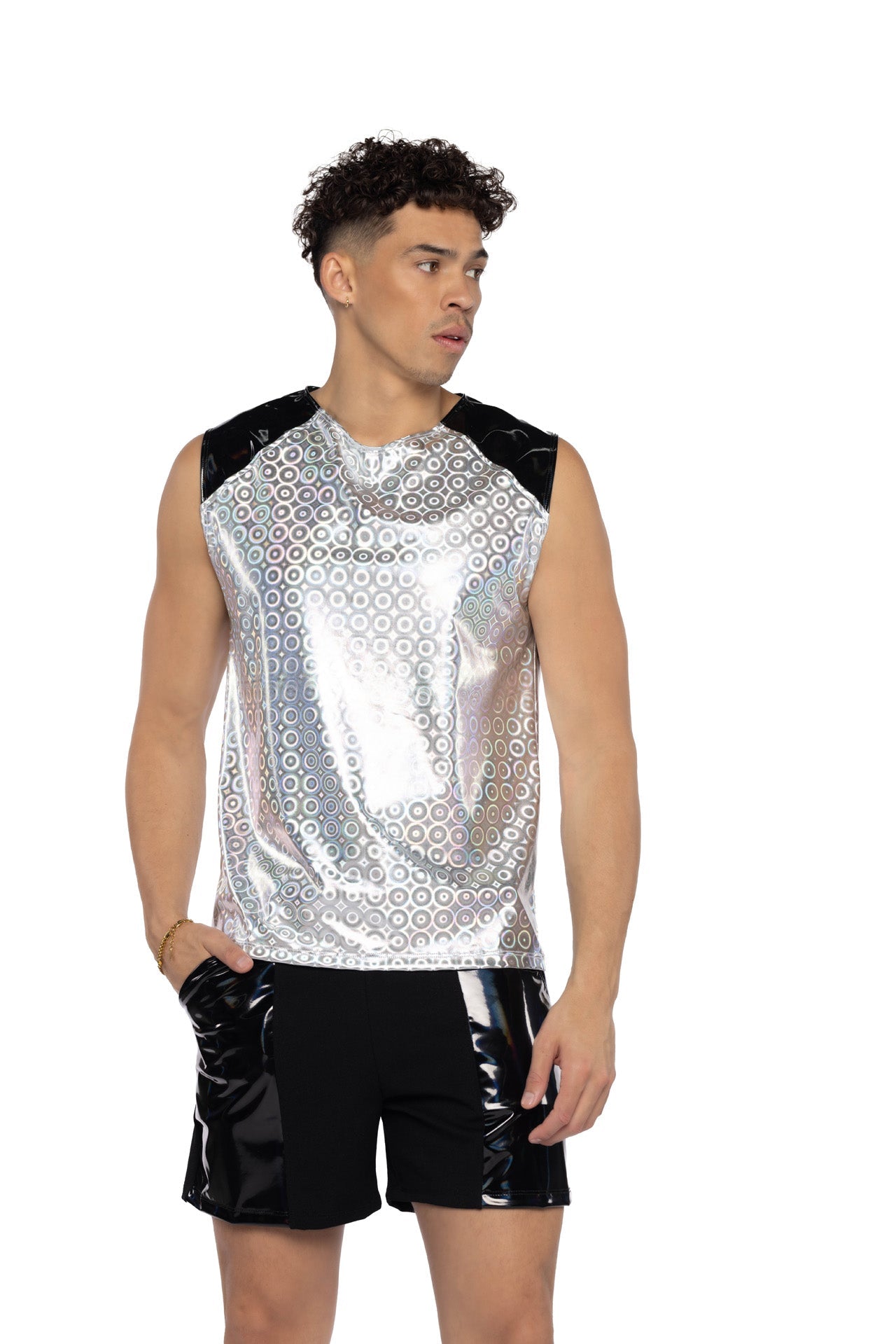 JR156 - Two-Tone Men's Sleeveless Shirt