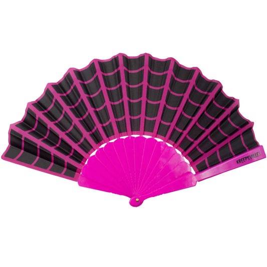 Spiderweb Scallop Fan Pink Accessories Goth Hip Crypt Kreepsville Halloween Spooky Season