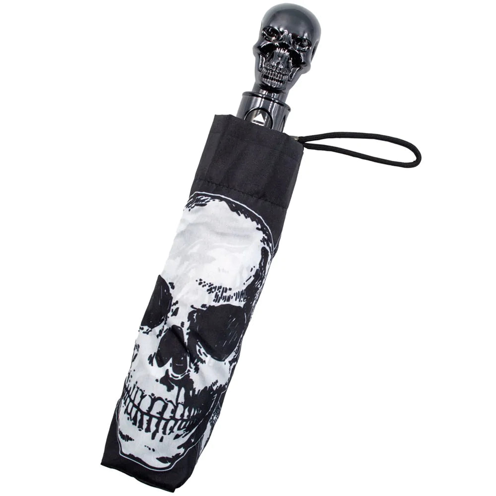 Skull Handle Anatomical Skull And Bones Umbrella Kreepsville Halloween Hip Crypt Parasol Accessories Horror