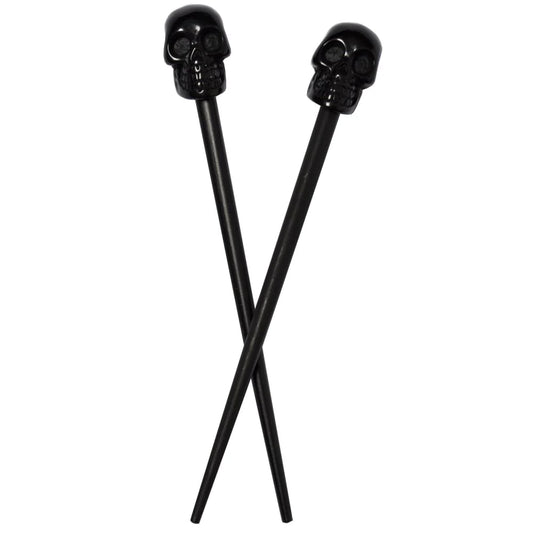 Skull Collection Black Hair Sticks