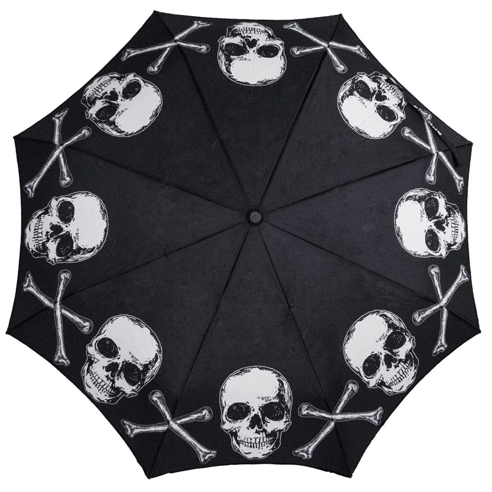 Skull Handle Anatomical Skull And Bones Umbrella Kreepsville Halloween Hip Crypt Parasol Accessories Horror 